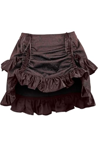 Brown Brocade Ruched Bustle Skirt (Regular)