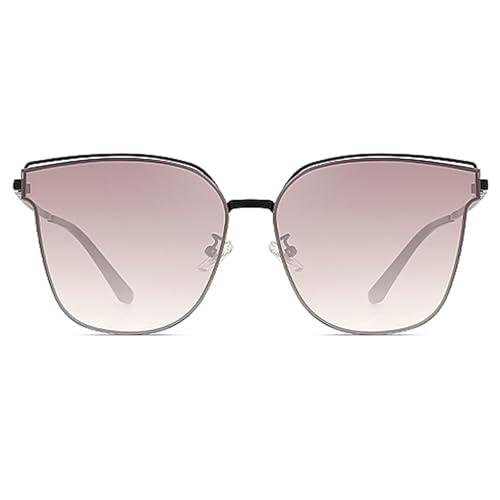 Trendy Cateye Aviator Gradient Sunglasses For Women Men Vintage Metal Sun Glasses