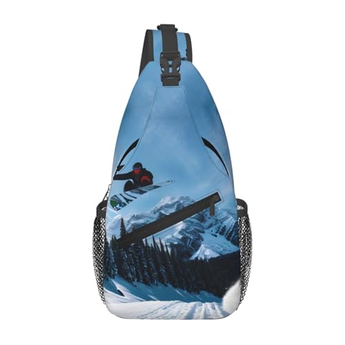 Morrales de senderismo bandolera con diseño snowboard miniatura 1