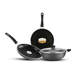 Greenchef Canvas (Grey) Induction Bottom Non-Stick Coated Cookware Set