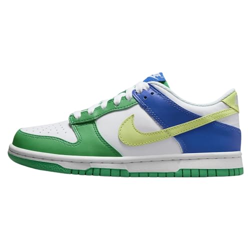 White / Light Lemon Twist / Stadium Green Nike Grade School Dunk Low