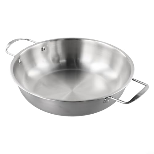 Casserole à nouilles en acier inoxydable de 24 cm, casserole à soupe coréenne avec répartition uniforme de la chaleur, poêle de cuisson résistante à la rouille pour nouilles et bouillons instantanés