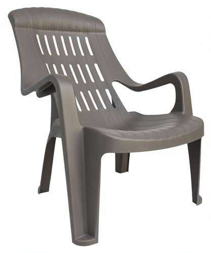 Image of SkyGlamour Supreme Comfy Relax Plastic Arm Chair | Chair for Living Room |Comfort Plastic Chair for Garden, Home, Indoor and Outdoor Use | Plastic Chair Set of 4 |Color: Champagne; Set of 4
