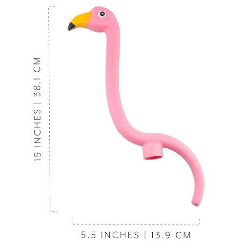 Darware Flamingo Watering Bottle Attachment (2-Pack); Novelty Watering Can Adapter