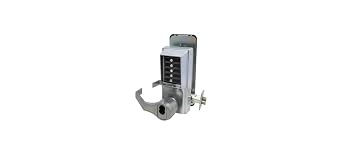 Kaba LL1021M-26D-41 Cylindrical Push Button Lock Lever Mic Ko Lh Us26D, Satin Chrome