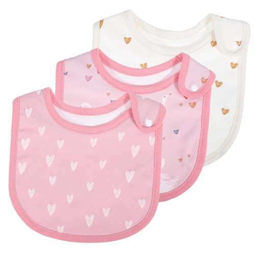 TOVINANNA 3 Piezas babero de algodón babeando baberos con broches baberos para babeo y dentición babear pañuelo babero de bebé baberos a presión para niña algodón