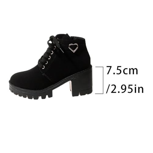 Botas de mujer con cordones calzado informal cómodo y botines de invierno 4