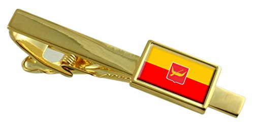 Pasador de corbata dorado de Lodz Polonia con grabado personalizado para caballero