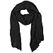 Belsen Classic Cotton Blend Crinkle Soft Lightweight Scarf Wrap Shawl (Black)