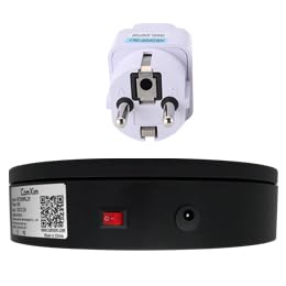 AECAM - ComXim MT200RL20 20cm 7.87in Remote Control Speed Direction 360° Electric Rotating Photography Turntable for Display 3D Scanning (Black with E𝖴 РⅬ𝖴𝖦2)