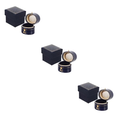 Boîte à anneaux rétro ovale lot de 3 mini coffrets de rangement - 2
