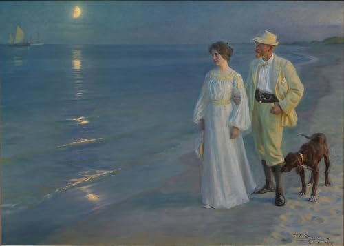 Affiche Soirée d'été à la plage Krøyer décoration murale salon et chambre apaisante