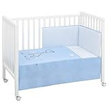 Jgo 2 Pcs.Colcha I-V. Cuna 70 Be Giraffe Azul 70x140 cm