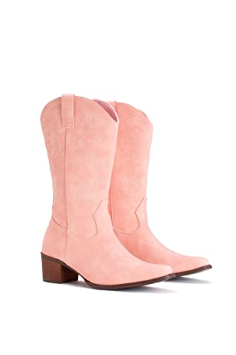 Image of IUV Cowboy Boots For Women Pointy Toe Women's Western Boots Cowgirl Boots Mid Calf Boots