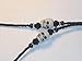 Black Double Skulls Handmade Eyeglass Chain Glass Seed Beads 28 inches with Padded Clips