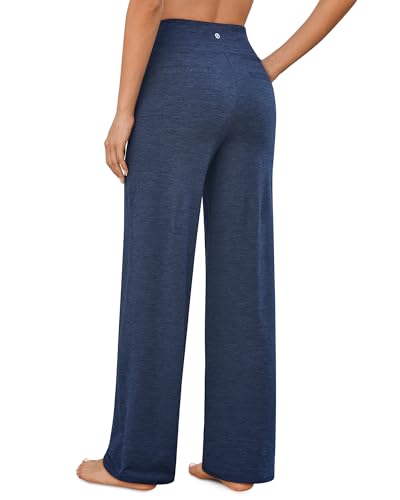 G4Free Calças de ioga femininas de perna larga com bolsos cintura alta vestido de moletom casual peq