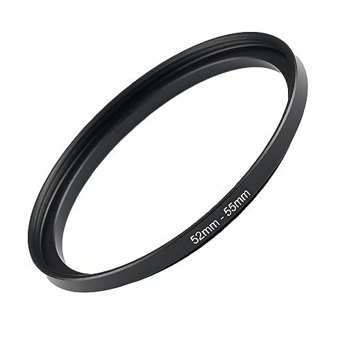 Image of 52mm 55mm Step Up Ring Filter Adapter Black Metal Step up Adapter Rings Compatible with All Brand UV CPL ND Camera Lens Filter Step Down Ring (52mm-55mm)