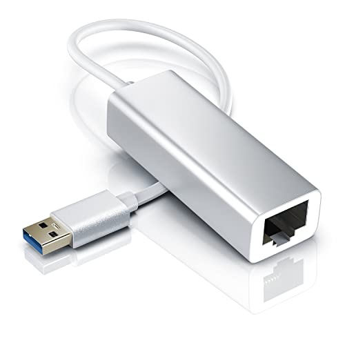 USB 3.0 Gigabit Ethernet LAN Network Adapter for Windows, Mac, Linux - Silver Aluminum