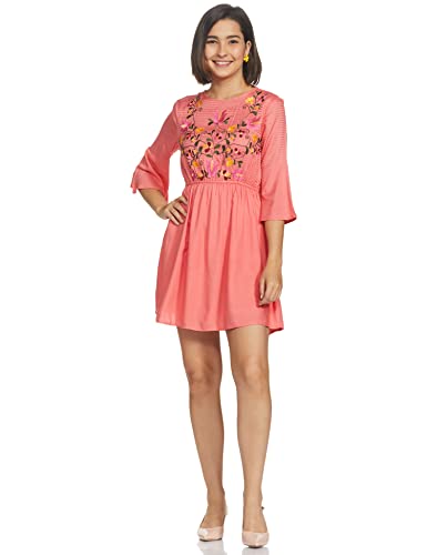 Image of EASYBUY Women's Crepe A-Line below The Knee Casual Dress
