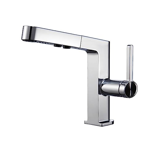 Robinet meuble de salle de bain à tirette avec affichage digital pour lavabo blanc moderne