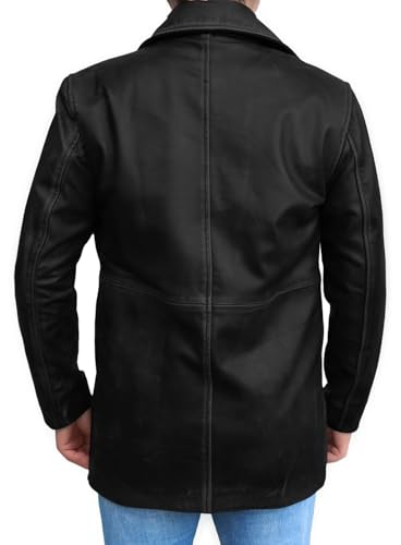 Image of Mens Genuine Super Natural Leather Jacket - Distressed Leather Jacket Car Coat
