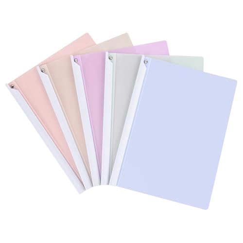 Valtiner 5 Pack Clear Report Covers with Swing Clip, Plastic File Folders for Documents, Assorted 5 Colors A4/Letter Size, Project Pockets for Presentation Binder Easy Document Storage (Pastel)