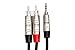 Hosa HMR-010Y REAN 3.5 mm TRS to Dual RCA Pro Stereo Breakout Cable, 10 Feet