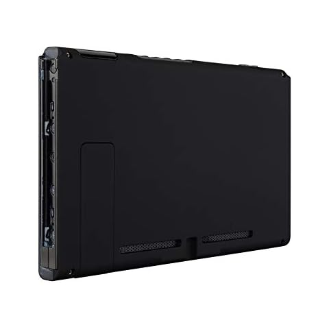 eXtremeRate Hülle für Nintendo Switch,Case Rückseites Gehäuse Hülle Schale Cover Schutzhülle Tasche Set für Nintendo Switch Konsole mit Ständer(Schwarz)-Keine Joycon Hülle Cover