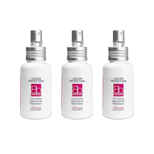 Loción Hidroalcohólica con Aceite Esencial de Ravintsara - 3 x 60 ml - Spray Gel Hidroalcohólico con Aceites Esenciales