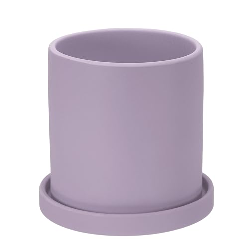 PATIKIL 5 Inch Ceramic Plant Pots, Modern Flower Planters with Drainage Holes and Tray for Decorate...