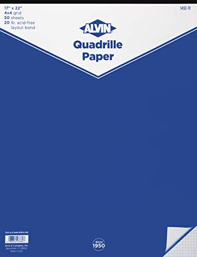 Papier quadrillé Alvin 43,2x55,9 cm pour dessin technique et plans