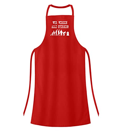 Tablier de barbecue humour Généralement nous allons tous mourir rouge taille unique pour grillades