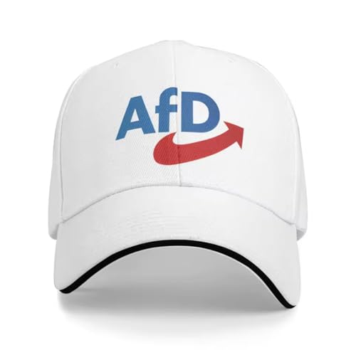 Generisch AFD Baseballmütze Unisex-Teens Design Trucker Hut Frühling Angepasst Retro Jagd Camping Baseballmützen Geschenk (Weiß AFD Blau)