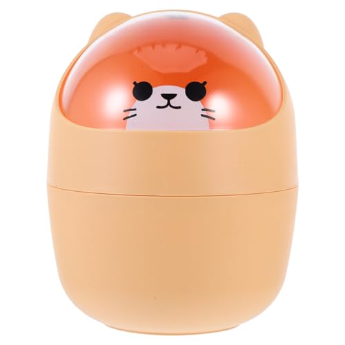 Image of LIFKOME Plastic Mini Wastebasket Trash Can Tiny Desktop Waste Garbage Bin with Swing Lid for Home, Office, Kitchen Mini Trash Can with Lid Desk Small Desktop