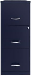 Pemberly Row 3 Drawer Metal Vertical File Cabinet with Lock in Navy