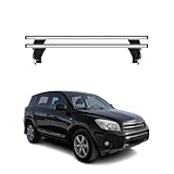  Menabo - Portabicicletas portaequipajes Transversal Compatible con Toyota RAV4 2005 – 2012  Portabicicletas portaequipajes de Aluminio 2 Piezas Plateado