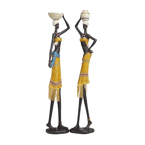 Set de 2 estatuas decorativas de mujeres en polystone miniatura 4