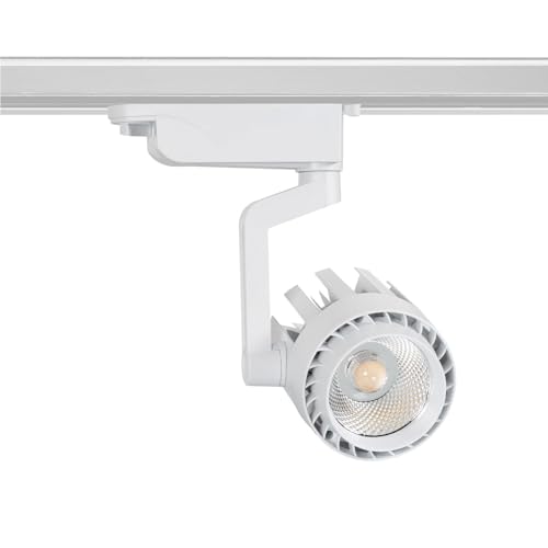 LEDKIA LIGHTING - LED Schienenstrahler | 30W Leistung | 1-Phasenstromschiene | 3000 lm Lichtstrom | COB Technologie | Aluminium, Weiß, 3000K Warmweiß