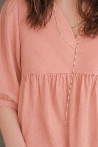 Image of Zilcon Women's Cotton Plain Styles Short Kurti for Women V-Neck Half Sleeve || Kurti for Woman || Short Kurtis for Woman