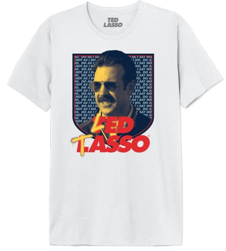 Ted Lasso « Led Tasso Poster » METEDLASTS002 T-Shirt Herren, Weiß, Größe L