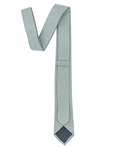 Image of Kebocis Mens Solid Color Cotton Necktie for Men