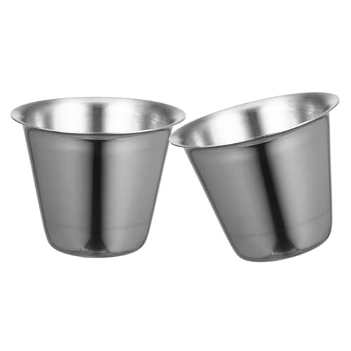 NAMOARLY 2pcs Sauce Cup Container Ketchup Dipping Dish Sub Boxes for Seasoning Condiment Cups Pudding Cups Sauce Boxes Seasoning Boxes Portable Seasoning Cups Stainless Steel Silver
