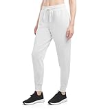 Danskin Women's Cloud High Waist Jogger Sweatpants, Silver Heather, Large