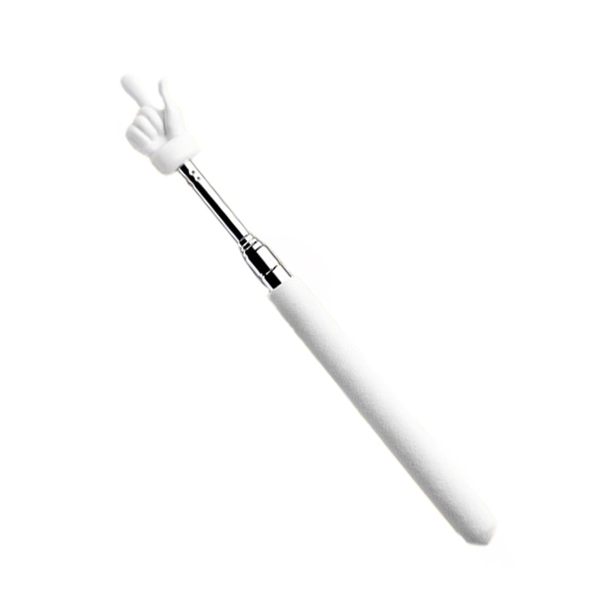 Irckonci White Retractable Classroom Teacher Pointer Finger, Finger Pointer Stick, Collapsible Finger Pointing Stick, For Elementary School Kindergarten Teacher, Classroom Supplies(White)