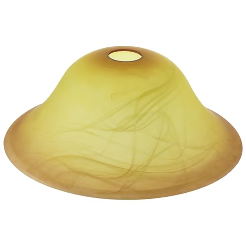 Golhom 12 Tawny Alabaster Glass Lamp Shade Lipless Glass Lamp Dome Fixture Replacement Globe for Torchiere Floor Lamp Pendant Light