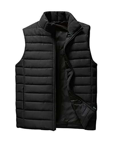 ORANDESIGNE Homme Casual Chaud Doudoune Gilet sans Manche Blouson Veste Hiver B Nior L B Noir M