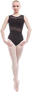 Dance Favourite Ballet Leotards For Women Tank Sleeve Cotton with Mesh Ballet Dancewear