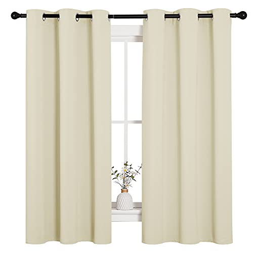 NICETOWN Kitchen Curtains for Decoration, Thermal Insulated Grommet Room Darkening Draperies/Panels for Laundry (Beige, 2 Panels, W42 x L63 inches) by NICETOWN - Image 2