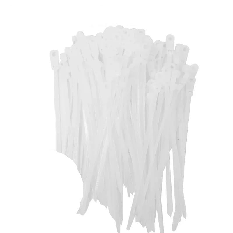 Fascette stringicavo con foro per vite, riutilizzabili, fisse, in nylon, autobloccanti, organizer per ufficio (bianco, 500 pezzi)