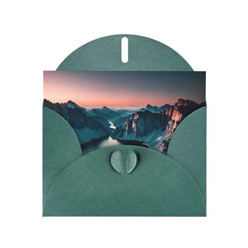 Tarjeta de felicitación con impresión de paisaje impresionante de YYHHAOFA verde oscuro, papel nacarado de alta gama con efecto perla de doble cara y diseño brillante
